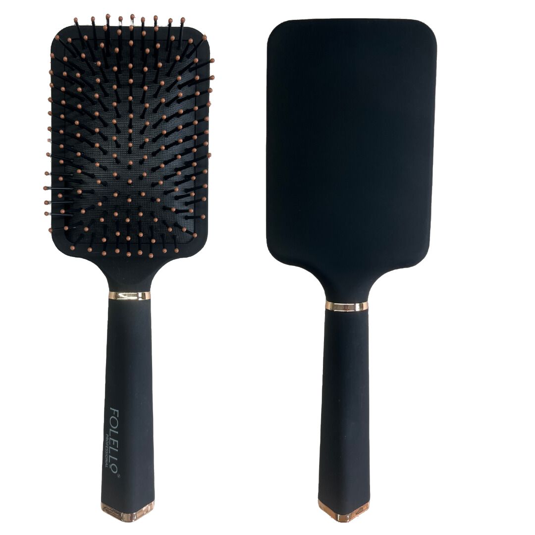 FOLELLO Combo Pack of Stylish Hair Brushes for Men & Women & Hair Detangling Comb | Perfect Brush for Detangling, Smoothening with Flexible Bristles | Lightweight & Easy to Clean (Set of 2)