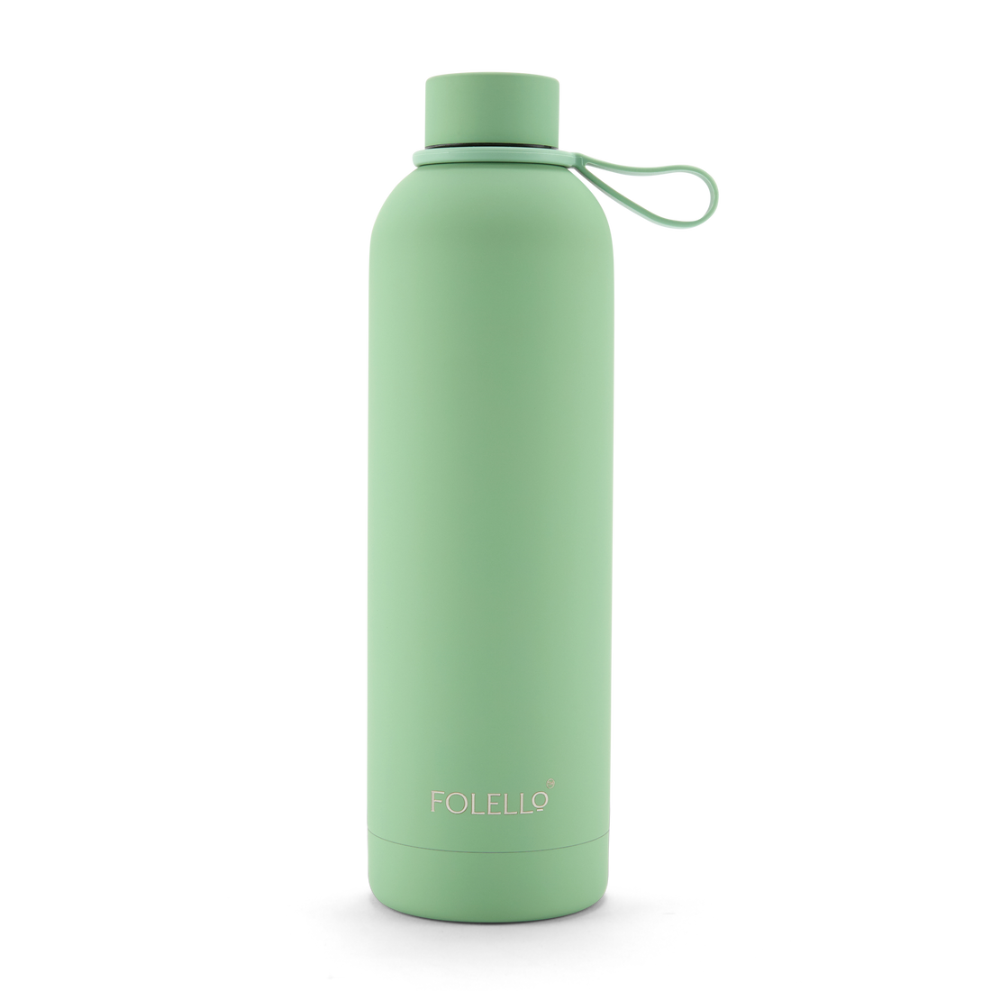 FOLELLO 750ml Stainless Steel Double Layer Vacuum Insulated Water Bottle | Keeps Drinks Cold for 24 Hours & Hot for 12 Hours | Sweat-Free Rubberized Finish | Leakproof & BPA-Free | Perfect for Gym, Office, Travel | Mint Green Design