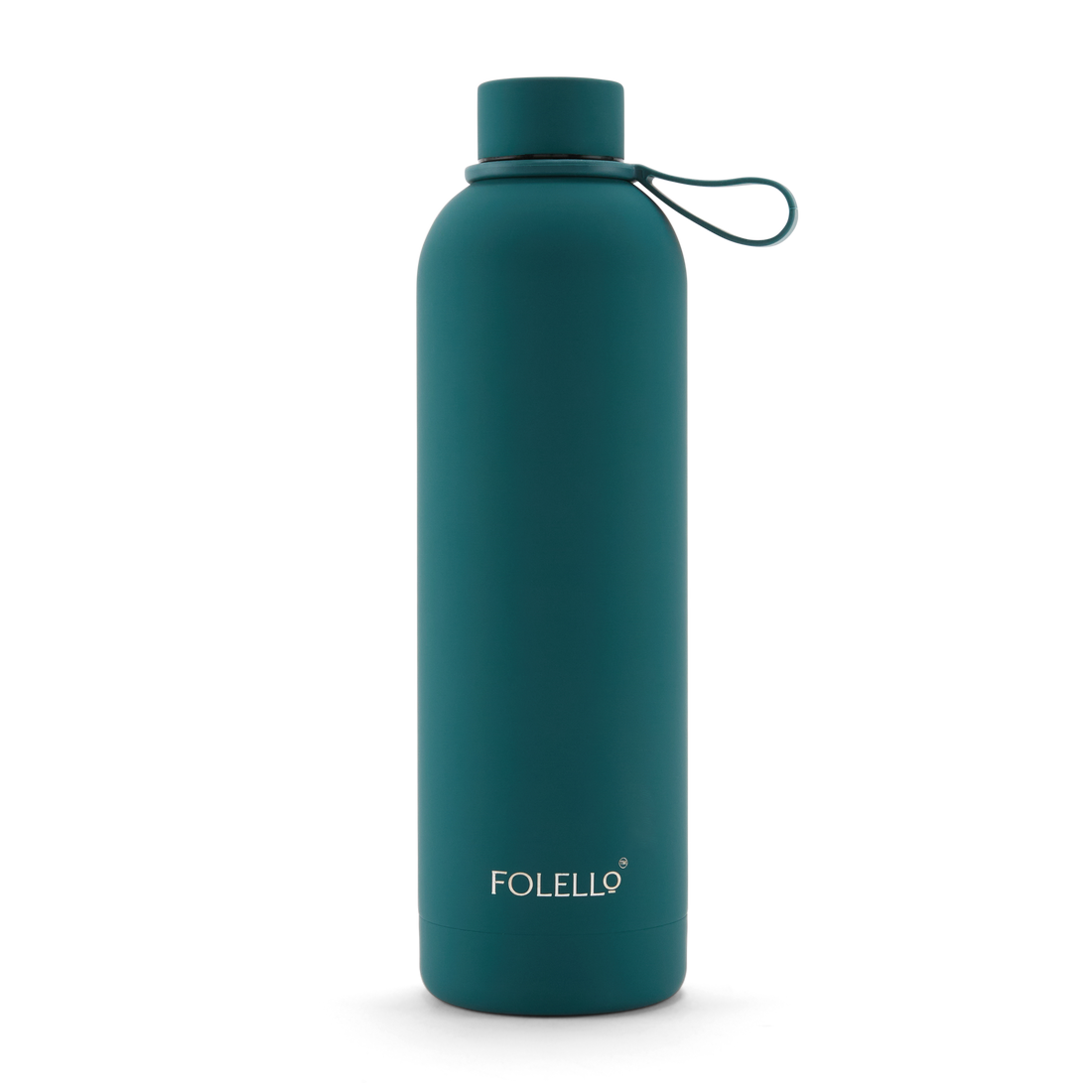 FOLELLO 750ml Stainless Steel Double Layer Vacuum Insulated Water Bottle | Keeps Drinks Cold for 24 Hours & Hot for 12 Hours | Sweat-Free Rubberized Finish | Leakproof & BPA-Free | Perfect for Gym, Office, Travel | Turquoise blueDesign