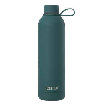 FOLELLO 750ml Stainless Steel Double Layer Vacuum Insulated Water Bottle | Keeps Drinks Cold for 24 Hours & Hot for 12 Hours | Sweat-Free Rubberized Finish | Leakproof & BPA-Free | Perfect for Gym, Office, Travel | Turquoise blueDesign