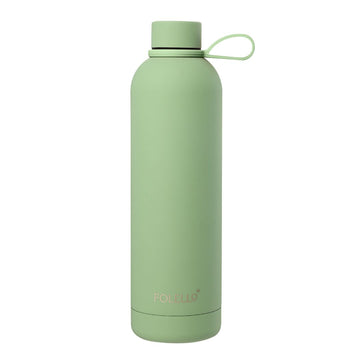 FOLELLO 750ml Stainless Steel Double Layer Vacuum Insulated Water Bottle | Keeps Drinks Cold for 24 Hours & Hot for 12 Hours | Sweat-Free Rubberized Finish | Leakproof & BPA-Free | Perfect for Gym, Office, Travel | Mint Green Design