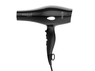 iQ 100- FOLELLO Professional Hair Dryer with AC Motor – Lightweight & Stylish Hair Dryer for both Men & Women, Cool Shot Button for Quick Drying, Black