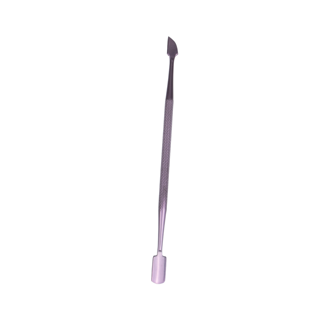 Nail Pusher & Cuticle Remover | Stainless Steel Cuticle Cutter | Manicure Pedicure cuticle trimmer | Purple  (GB-3035)